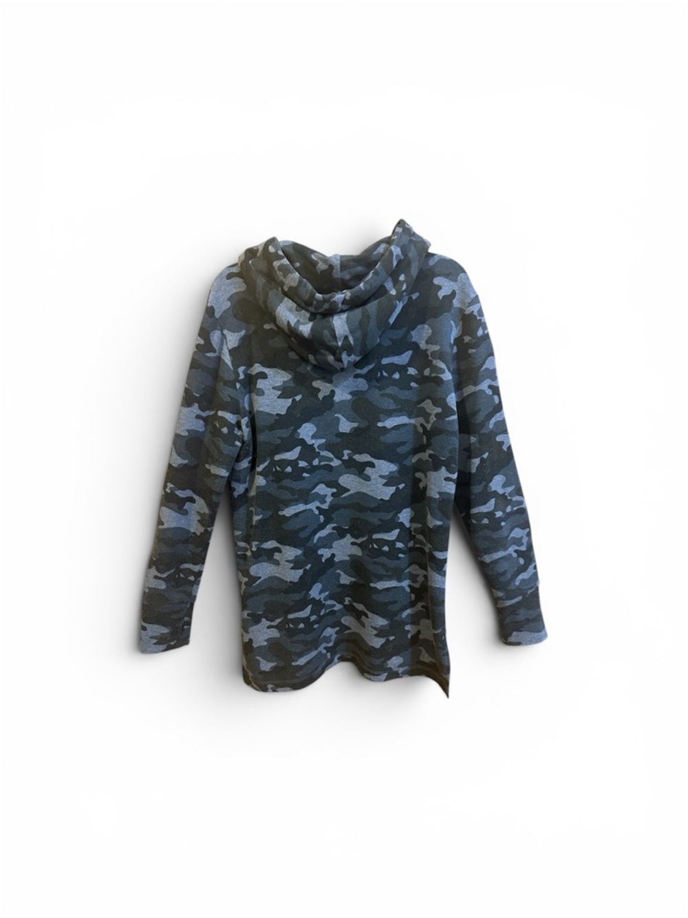 Green and Gray Camo Hooded Pullover